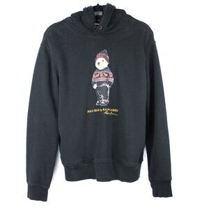 Ralph Lauren Polo Holiday Bear Pullover Hoodie Sweatshirt Black Men’s SZ Medium